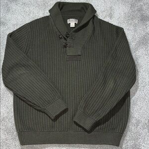 Heavy Duluth Trading Co. military Brigidier Cowl wool blend olive sweater XL